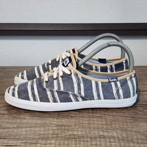 Keds Champion Stripe Women's Casual Comfort Shoes Sneakers Size 6 Blue